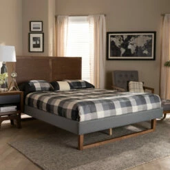 Best deal 😀 Carson Carrington Inglerud Upholstered Ash Walnut Wood Platform Bed ✨ -Carson Carrington Sales unnamed file 5529
