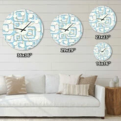 Budget 🎁 Carson Carrington Tomming White And Blue Pattern I' Mid-Century Wall Clock ⌛ -Carson Carrington Sales unnamed file 5667