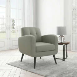 Cheapest 😍 Carson Carrington Keflavik Mid-century Dove Grey Linen Arm Chair ✔️