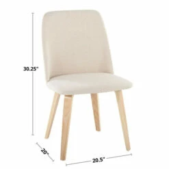 Outlet ❤️ Carson Carrington Vallberga Upholstered Dining Chair - Set Of 2 Cream Fabric/natural Wood ✨ -Carson Carrington Sales unnamed file 5712