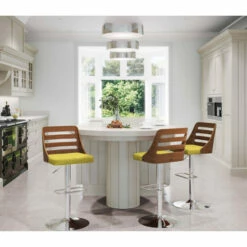 Promo 🤩 Carson Carrington Oglala Mid-century Modern Walnut Finished Adjustable Bar Stool Green 🤩 -Carson Carrington Sales unnamed file 5720