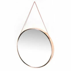 Hot Sale 😉 Carson Carrington Kabbo Pink Rose Gold Round Wall Mirror - 17.5 X 1.75 X 17.5 😉 -Carson Carrington Sales unnamed file 5849