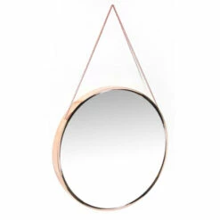 Hot Sale 😉 Carson Carrington Kabbo Pink Rose Gold Round Wall Mirror - 17.5 X 1.75 X 17.5 😉 -Carson Carrington Sales unnamed file 5850
