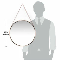 Hot Sale 😉 Carson Carrington Kabbo Pink Rose Gold Round Wall Mirror - 17.5 X 1.75 X 17.5 😉 -Carson Carrington Sales unnamed file 5851