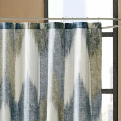 Hot Sale 🛒 Carson Carrington Mazeikiai Cotton Printed Shower Curtain Navy 😍 -Carson Carrington Sales unnamed file 5862