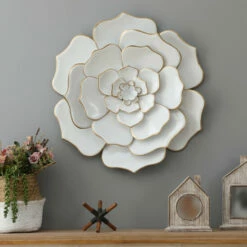 Outlet 😀 Carson Carrington Mjugg White Metal Flower Wall Art ❤️ -Carson Carrington Sales unnamed file 593