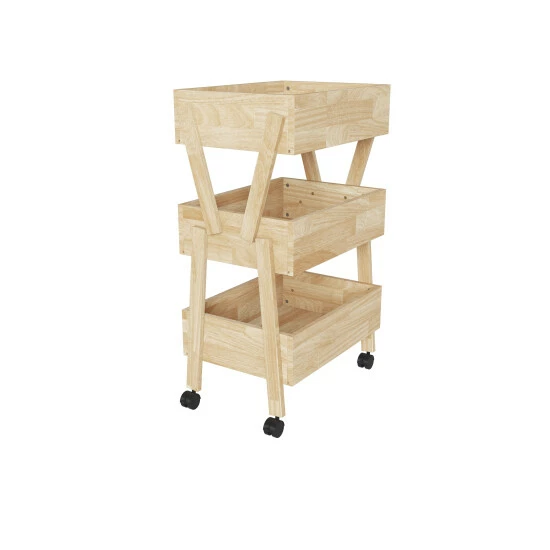 Hot Sale ✨ Carson Carrington Shorweood Wood Rolling Storage Cart White Wash 💯 8 Hot Sale ✨ Carson Carrington Shorweood Wood Rolling Storage Cart White Wash 💯 - Image 6