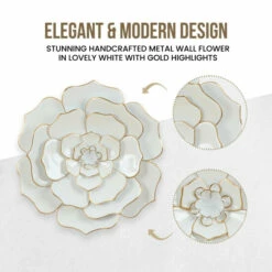 Outlet 😀 Carson Carrington Mjugg White Metal Flower Wall Art ❤️ -Carson Carrington Sales unnamed file 596