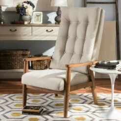 Best deal 🛒 Carson Carrington Forssa Mid-century Modern Button-tufted High-back Chair Beige 🥰 -Carson Carrington Sales unnamed file 5976