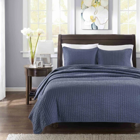 Hot Sale 🧨 Carson Carrington Jorpeland Navy Quilted Coverlet Set 🥰 3 Hot Sale 🧨 Carson Carrington Jorpeland Navy Quilted Coverlet Set 🥰
