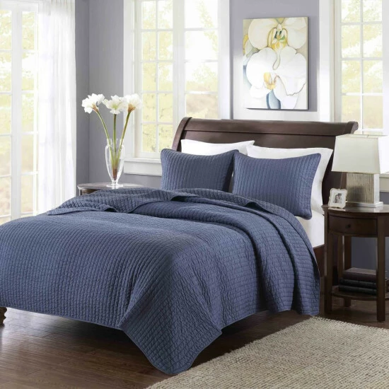 Hot Sale 🧨 Carson Carrington Jorpeland Navy Quilted Coverlet Set 🥰 4 Hot Sale 🧨 Carson Carrington Jorpeland Navy Quilted Coverlet Set 🥰 - Image 2