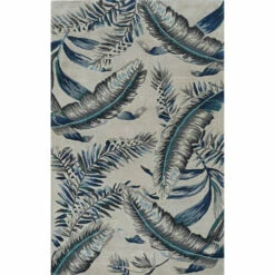 Deals 💯 Carson Carrington Haisley Blue Feather Leaf Handmade Wool Rug ✔️