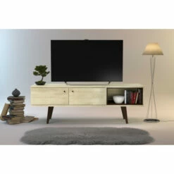Best Sale 👏 Carson Carrington Hitra Mid-century 2-cabinet TV Stand - 62 Inches Brown 😀