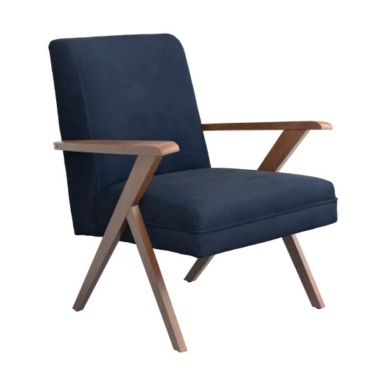 Wholesale โค๏ธ Carson Carrington Vaby Dark Blue And Brown Accent Chair - 30.50" X 31" X 35" ๐ 4 Wholesale โค๏ธ Carson Carrington Vaby Dark Blue And Brown Accent Chair - 30.50" X 31" X 35" ๐ - Image 2