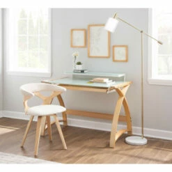 Best deal 👏 Carson Carrington Bentley Office Desk Walnut Wood & Black Glass ❤️ -Carson Carrington Sales unnamed file 6243