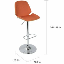 Outlet 🎁 Carson Carrington Vihti Walnut Wood Adjustable Swivel Bar Stool Grey 🧨 -Carson Carrington Sales unnamed file 6251
