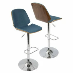 Outlet 🎁 Carson Carrington Vihti Walnut Wood Adjustable Swivel Bar Stool Grey 🧨 -Carson Carrington Sales unnamed file 6252