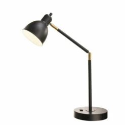 Buy ✔️ Carson Carrington Aalestrup Black Metal And Brass 20.75-inch Desk Lamp 🤩