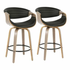 Outlet 😀 Carson Carrington Sauda Mid-century Modern Counter Stools (Set Of 2) - N/A Black/walnut 🤩 -Carson Carrington Sales unnamed file 6366