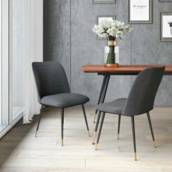 Brand new 🧨 Carson Carrington Talojarvi Modern Grey Fabric Dining Chair (Set Of 2) 💯
