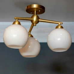 Best deal 🤩 Carson Carrington Torshavn Glass 3-light Semi-flush Lighting Fixture 🌟