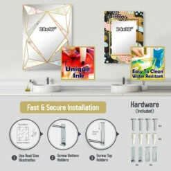 Discount ✨ Carson Carrington Ubby 'Retro Abstract Flower Design IV' Printed Mid-Century Wall Mirror 🎁 -Carson Carrington Sales unnamed file 6661