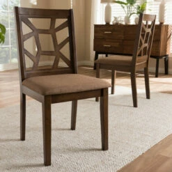 Discount 🔔 Carson Carrington Tohmo Fabric Dining Chair (Set Of 2) Brown 🔔 -Carson Carrington Sales unnamed file 6688