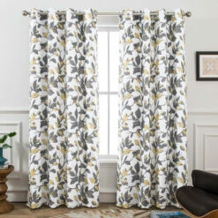 Buy ✔️ Carson Carrington Tanum Blackout Lined Window Curtain Panel Pair Yellow/grey 🧨