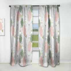 New 😉 Carson Carrington Tannefors 'Pineappple On Tropical Leaves' Curtain Single Panel 🛒