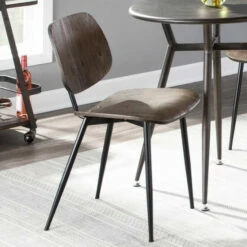 Wholesale 🥰 Carson Carrington Tarv Metal & Espresso Wood Dining Chair (Set Of 2) - N/A 😉