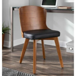 Best deal 🎁 Carson Carrington Valsbo Walnut/Faux Leather Chair Grey ⌛