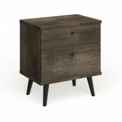 New 😉 Carson Carrington Hitra Mid-century 2-drawer Nightstand Brown 🌟