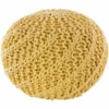 Best Sale 💯 Carson Carrington Pahkuri Modern Knitted 20-inch Round Pouf Bright Yellow 🔥