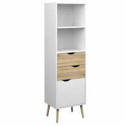 Best deal ✔️ Carson Carrington Kristiansund White Oak 2-drawer 1-door Bookcase White/oak Structure ❤️