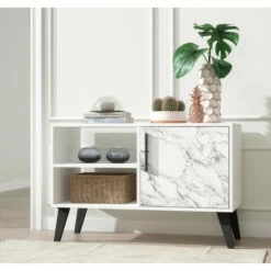 Best Sale ✔️ Carson Carrington Kagarbol Mid-century Modern 35.43-inch TV Stand White 🔥