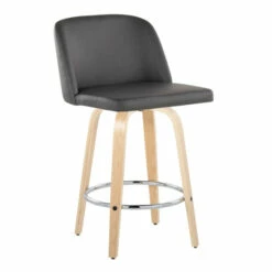 Best deal 🤩 Carson Carrington Vallberga 26" Counter Stool With Natural Wood Base (Set Of 2) Light Green Fabric/round Chrome Footrest 🎁 -Carson Carrington Sales unnamed file 7082