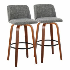 Top 10 🎁 Carson Carrington Vallberga 30" Fixed-Height Bar Stool With Walnut Wood Base (Set Of 2) Light Green Fabric/round Black Footrest 🎁 -Carson Carrington Sales unnamed file 7112