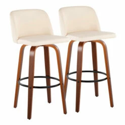Top 10 🎁 Carson Carrington Vallberga 30" Fixed-Height Bar Stool With Walnut Wood Base (Set Of 2) Light Green Fabric/round Black Footrest 🎁 -Carson Carrington Sales unnamed file 7113