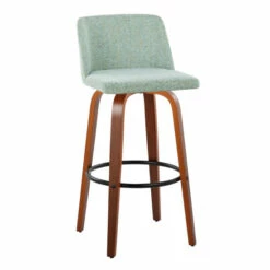 Top 10 🎁 Carson Carrington Vallberga 30" Fixed-Height Bar Stool With Walnut Wood Base (Set Of 2) Light Green Fabric/round Black Footrest 🎁 -Carson Carrington Sales unnamed file 7117