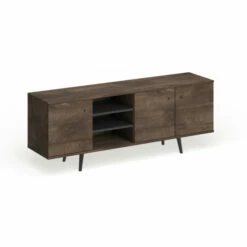 Best Sale 🎁 Carson Carrington Hitra Mid-century 3-cabinet TV Stand Brown 🛒