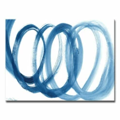 Cheapest 🎁 Carson Carrington 'Loopy Blue' By Dana McMillan Art Canvas ⭐