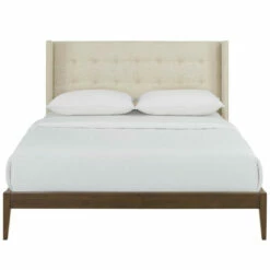 Promo ⭐ Carson Carrington Roldal Polyester Fabric Platform Bed Beige ✨ -Carson Carrington Sales unnamed file 7191
