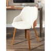 Flash Sale 💯 Carson Carrington Duvnas Modern Upholstered Dining/Accent Chair Cream Faux Leather/walnut 🎉 -Carson Carrington Sales unnamed file 7237