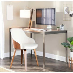 Flash Sale 💯 Carson Carrington Duvnas Modern Upholstered Dining/Accent Chair Cream Faux Leather/walnut 🎉 -Carson Carrington Sales unnamed file 7240