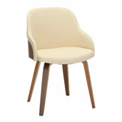 Flash Sale 💯 Carson Carrington Duvnas Modern Upholstered Dining/Accent Chair Cream Faux Leather/walnut 🎉 -Carson Carrington Sales unnamed file 7243