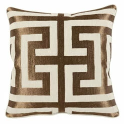 Flash Sale 😉 Carson Carrington Ranglebyn Greek Key Embroidered 22-inch Throw Pillow Copper/natural ❤️ -Carson Carrington Sales unnamed file 726