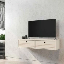 Promo ๐งจ Carson Carrington Torsby Modern Floating Entertainment Center Off White And Cinnamon โค๏ธ