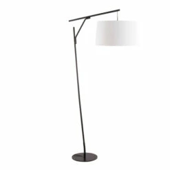 Brand new ⌛ Carson Carrington Valsta Floor Lamp - White Linen & Black Metal 👏