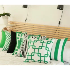 Coupon 👍 Carson Carrington Geometric Green And White 18-inch Throw Pillow Cover 😉 -Carson Carrington Sales unnamed file 7334