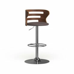 Best reviews of ✨ Carson Carrington Cranagh Mid-Century Modern Walnut Faux Leather Adjustable Barstool - N/A Brown 🛒